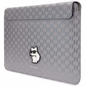 Karl Lagerfeld Saffiano Monogram Choupette ümbris jaoks a 14" laptop - hõbedane