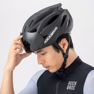 Rockbros jalgrattakiiver visiiri ja eemaldatavate UV-kaitseprillidega, unisex - must/pruun