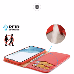 Dux Ducis Hivo чехол Samsung Galaxy S23+ флип-чехол кошелёк подставка RFID блокировка красный