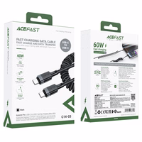 Acefast C14-03 USB-C - USB-C vedrukaabel 480Mb/s 3A 1.2m - must