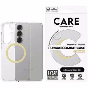CARE by PanzerGlass Flagship Urban Combat Chardonnay QI Ümbris jaoks Samsung Galaxy S25+ - Läbipaistev