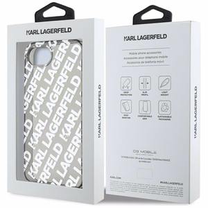 Karl Lagerfeld IML Repeat Logo ümbris jaoks iPhone 16e - hõbedane