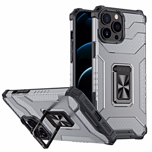 Crystal Ring Case прочный защитный чехол с подставкой для iPhone 13 Pro Max чёрный
