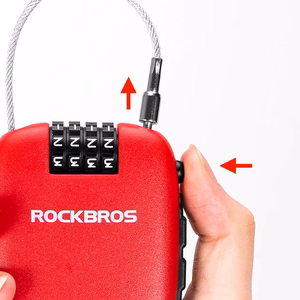 Rockbros 32420981001 jalgrattalukk sissetõmmatava trossiga, punane