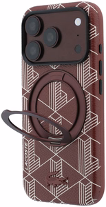 Bordoopunane osaliselt ümbritsev PVC-st Lacoste Blend MagSafe-ümbris rõngasalusega Apple iPhone 18 Pro telefonile