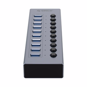 Orico BT2U3-10AB jaotur 10x USB-A 3.0 lülititega - hall
