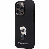 Karl Lagerfeld KLHCP14XSMHKNPK ümbris jaoks iPhone 14 Pro Max 6.7" - must Silicone Ikonik Metal Pin