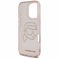 KARL LAGERFELD ümbris jaoks IPHONE 16 Pro KLHCP16LHKHDCELP (IML Rhinestones S K Head) roosa
