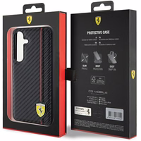 Ferrari Carbon Printed Line ümbris jaoks Samsung Galaxy S24+ - must