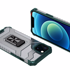 Crystal Ring Case Kickstand Tough Rugged Cover for iPhone 13 mini green