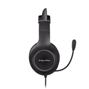 Kruger&Matz Gamer Kids mänguri peakomplekt lastele, must