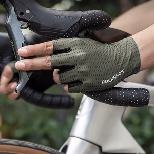 Rockbros Breathable Short Finger Cycling Gloves Size: XL - Green