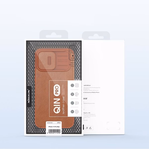 Kott Nillkin Qin Pro Nahast Apple iPhone 14 Pro Max pruun