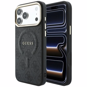 Guess Embossed 4G Classic MagSafe-ümbris iPhone 17 Pro Max / 18 Pro Max jaoks, must