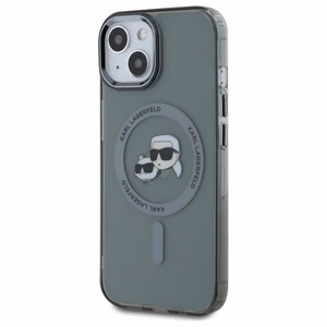 Karl Lagerfeld KLHMP15SHLSKCK iPhone 15 6.1" must/must hardcase IML Metal Karl&Choupette Head MagSafe