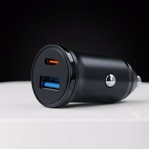Blavec Автомобильное зарядное устройство BS-01B-C Road — USB + Type C — QC 3.0 18W PD 20W с кабелем Type C — Type C (CCBS01BCR-UCB) чёрный