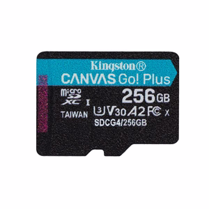 Kingston memory card 256GB microSDXC Canvas Go Plus Gen4 200MB/s A2 U3 V30