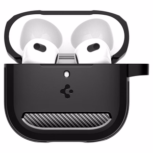 Чехол Spigen Rugged Armor для AirPods 4 - чёрный