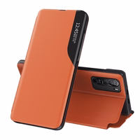 Eco Leather View Case Elegantne Flip Cover Case koos Stand funktsiooniga Xiaomi Redmi K40 Pro + / K40 Pro / K40 / Poco F3 Orange