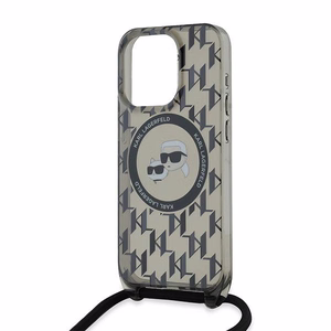 Karl Lagerfeld IML Crossbody Monogram Karl & Choupette Head MagSafe Ümbris jaoks iPhone 15 Pro - must