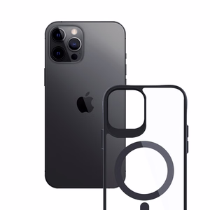 3mk Satin Armor MagCase with MagSafe jaoks iPhone 12 Pro Max - Clear with must Frame