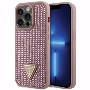 Guess GUHCP14LHDGTPP iPhone 14 Pro 6.1" roosa/roosa hardcase Rhinestone Triangle
