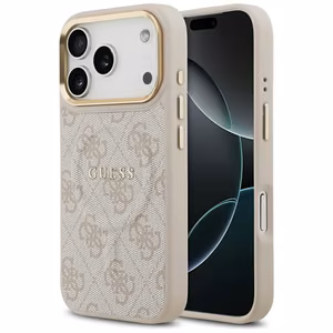 Guess Чехол для iPhone 17 Pro совместимый с MagSafe GUHMP17LP4MSEGCP (PU 4G W/ Classic) розовый