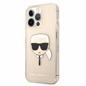 Karl Lagerfeld Glitter Karl's Head чехол для iPhone 13 Pro / iPhone 13 - золотой