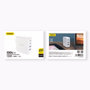 GaN 100W fast wall Laadija 2 x USB-C / 2 x USB Dudao A100EU - valge