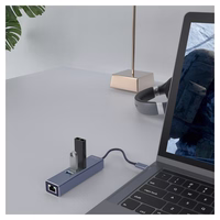 Savio AK-57 USB-A 3x USB-A jaotur RJ-45 Gigabit Ethernet adapteriga must