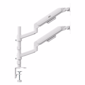 Ergo Office ER-692 W – dual gas-spring monitor arm for 17–32-inch screens, 1–10 kg per arm, matte white