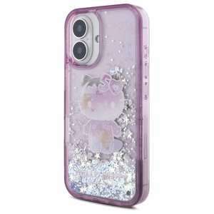 Hello Kitty Liquid Glitter 50TH Anniversary Party iPhone 16 Ümbris - Lilla