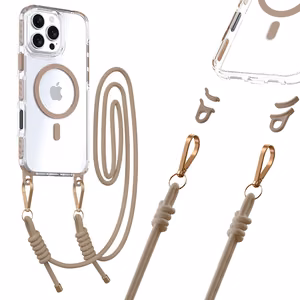 Tel Protect Strap Clear Ümbris jaoks Iphone 15 Pro Max kuldne