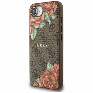 Guess 4G Flowers Print MagSafe ümbris jaoks iPhone 16e - brown