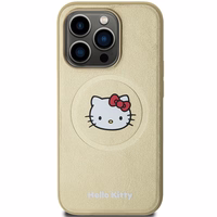 Hello Kitty Leather Kitty Head MagSafe ümbris jaoks iPhone 13 Pro Max - kuldne