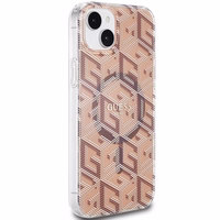 GUESS ümbris jaoks IPHONE 15 compatible with MagSafe GUHMP15SHGCUSTGW (IML GCUBE) brown