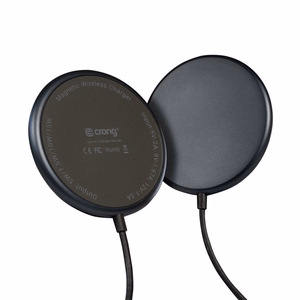 Crong MagSpot alumiiniumist 15 W magnetiline juhtmevaba laadija, MagSafe'iga ühilduv, grafiithall