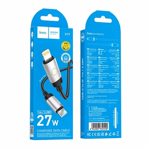 Кабель USB C – Lightning Hoco PD 27W 1 m X117 черный
