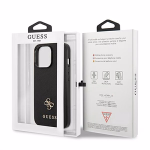 Чехол Guess Saffiano 4G Small Metal Logo для iPhone 13 Pro / 13 6.1" - чёрный