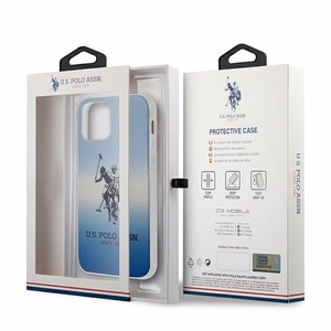 US Polo Assn. Gradient Pattern Collection ümbris seadmele iPhone 12 mini, sinine