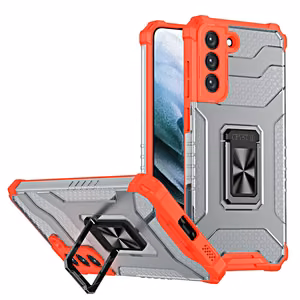 Crystal Ring ümbris vastupidav hübriidkate + magnetiline hoidja Samsung Galaxy S22 + (S22 Plus) punane