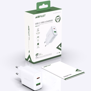 Acefast wall Laadija USB Type C / USB 20W, PPS, PD, QC 3.0, AFC, FCP valge (A25 valge)