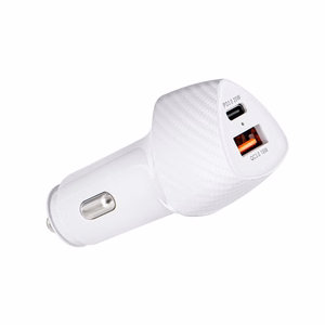 Автомобильное зарядное устройство Forcell F-Energy Carbon USB C + USB A QC3.0 PD 3A 38W CC50-1A1C белое