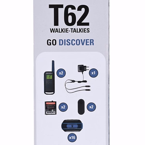 Motorola Talkabout T62 topeltpakett + laadija sinine