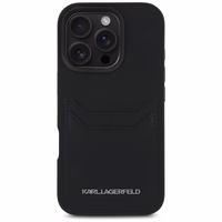 Karl Lagerfeld HC Grained PU Cardslot Metal Elong Ümbris jaoks iPhone 16 Pro Max - Must