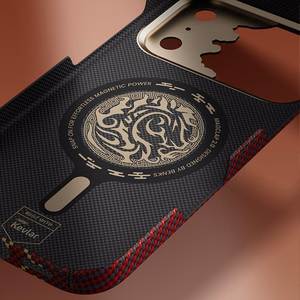 Punane Benks Magnetic Armor Air Knight kevlari ja metallraamiga ümbris (C.K.FL.AP.GD.J072) mudelitele iPhone 18 Pro / iPhone 17 Pro