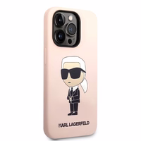 Karl Lagerfeld Silicone Ikonik ümbris jaoks iPhone 14 Pro Max - roosa