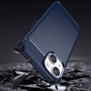Чехол Carbon для iPhone 14 Plus гибкая гелевая задняя крышка синий