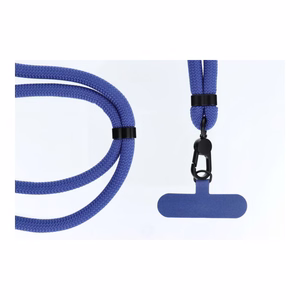 SWING (8mm) Phone lanyard, Phone pendant with adjustable length / cord length 165cm (max 82.5cm in the loop) / on the shoulder or neck - dark sinine