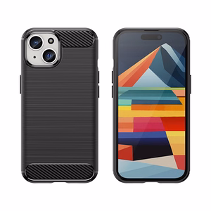 Flexible Carbon Ümbris with a carbon pattern jaoks iPhone 15 - sinine